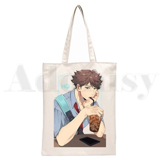 Oikawa Tooru Haikyuu Aoba Johsai Túi Xách Đeo Vai Bằng Vải Canvas Thanh Lịch Cho Nữ