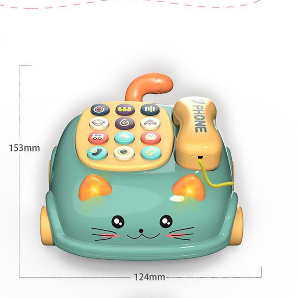 Điện Thoại Đồ Chơi Cho Bé Điện Thoại Đồ Chơi Nhỏ Đồ Chơi Điện Thoại Trẻ Em Điện Thoại Bàn Hình Mèo- Đồ Chơi PUKAPI