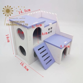 [DANDELION] Nhà Hamster Đồ chơi Hamster bằng gỗ dễ thương Nơi ẩn náu của Hamster lâu đài Lồng Hamster Đồ dùng Phụ kiện Gấu vàng Lợn Hà Lan Nhà thú cưng Tổ ngủ Biệt thự Hamster Tổ