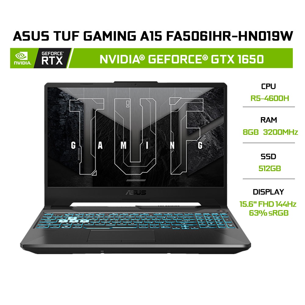 ASUS TUF A15: Ryzen 5, GTX 1650, 8/512GB, 144Hz, Win 11,