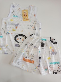 (SALE SỐC HÀNG LOẠI 1) Bộ cotton giấy thông hơi cho bé với đủ hình thù đáng yêu - Bộ ba lỗ trẻ em sợi tre