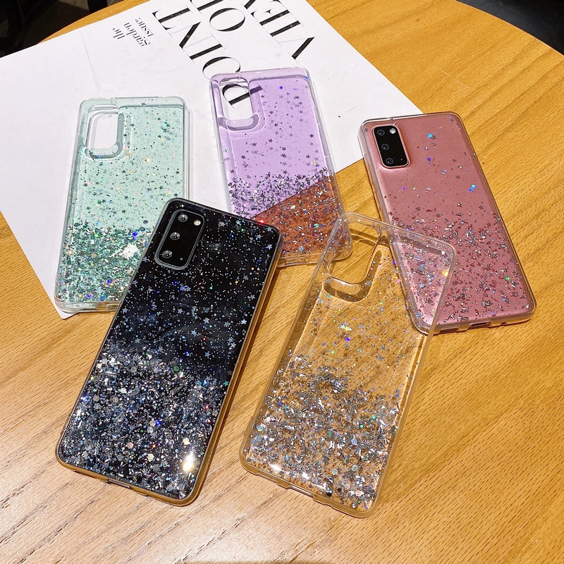 Ốp Điện Thoại TPU Dẻo Đính Ngôi Sao Lấp Lánh Cho Samsung Galaxy A50 A70 A30S A20S A10 A8 2018 J8 2018 A7 2018