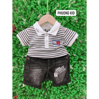 Áo polo có cổ cộc tay chất liệu thun cotton mùa hè cho bé trai Phương Kid - K12