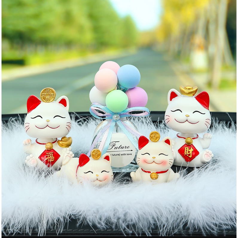 Decor bộ mèo thần tài, trang trí taplo ô tô , phụ kiện xe hơi sáng tạo, hoặc để bàn làm việc có tặng kèm sáp thơm