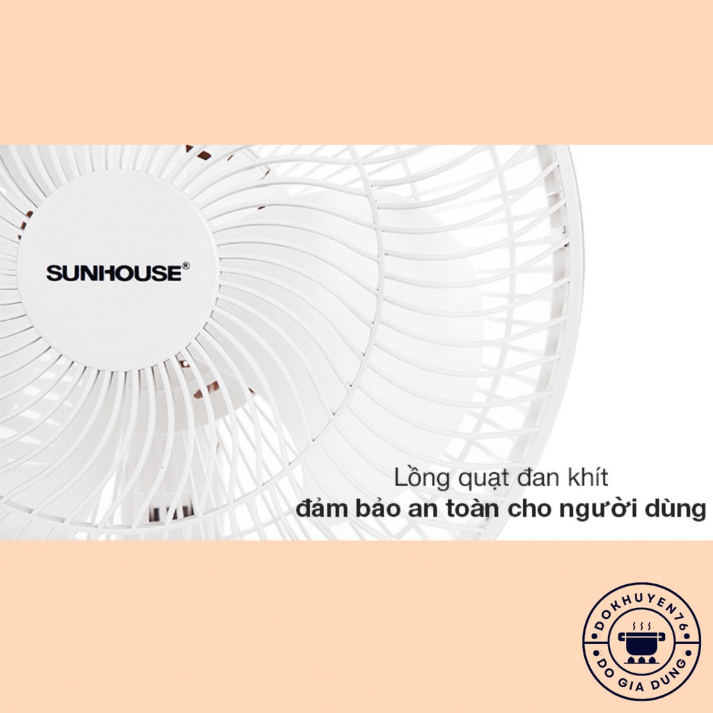 Quạt tích điện Sunhouse SHD7115, Quạt sạc điện Chính hãng