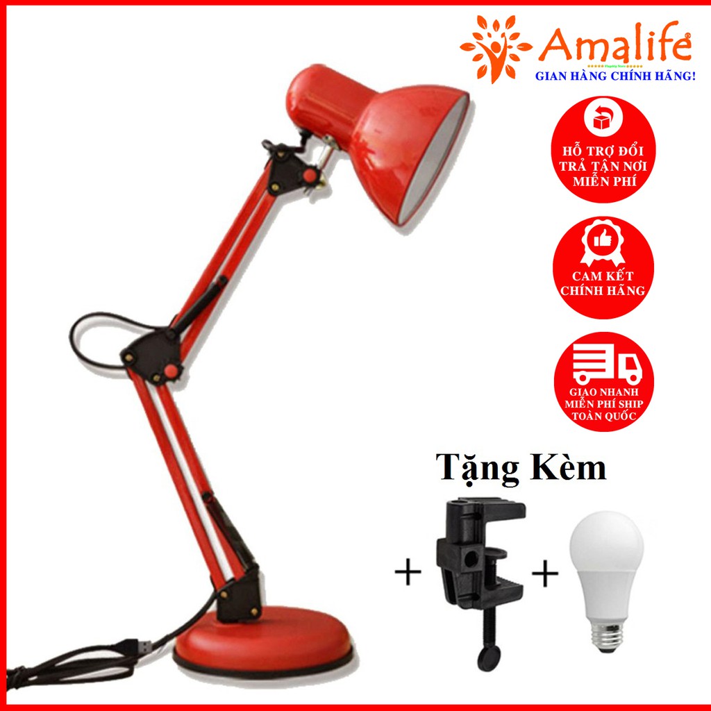 Ảnh Đèn Bàn Học, Đọc Sách, Để Bàn Làm Việc Pixar Có Đế Tròn và Kẹp Chống Cận, Mỏi Mắt Chính Hãng Amalife 2