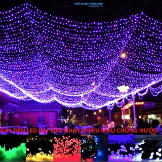 DÂY ĐÈN LED KIM CƯƠNG DÀI 50M NHÁY NHIỀU MÀU CHỐNG NƯỚC
