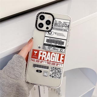 Dành Cho iPhone 15 14 16 Pro Max Ốp Lưng TPU Mềm iPhone 12 13 Pro MAX Ốp Lưng Nhãn FRAGILE Trong Suốt Cho iPhone 11 7 / 8Plus / X / XR / Xs Max