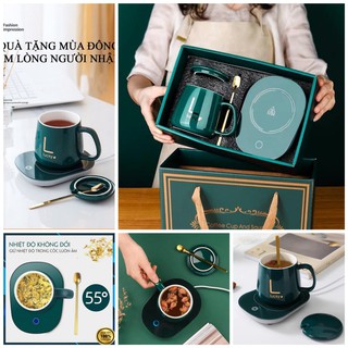 Đế Hâm Nóng Đa Năng Giữ Nhiệt Đồ Uống Thức Ăn Làm Ấm Các Loại Ly Cốc Trà Café Tặng Kèm Tách Bear Bảo hành 18 tháng