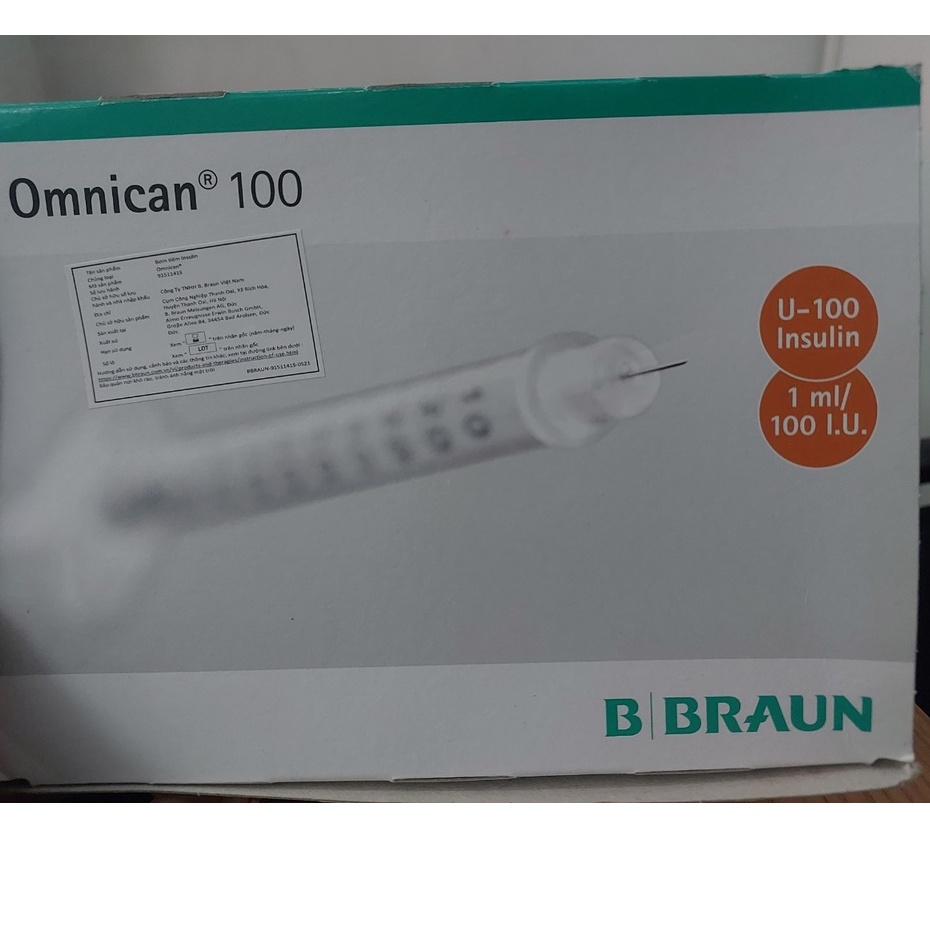 Combo 10 chiếc Kim tiêm tiểu đường omnican U100 BBraun - SX ĐỨC