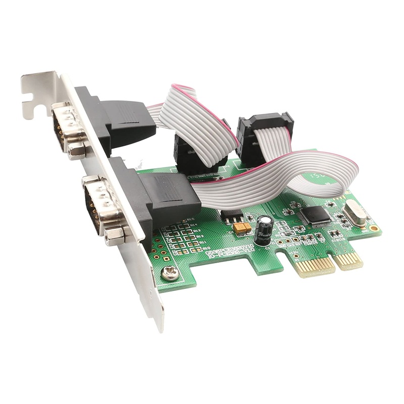 PCIE 2 Port Serial Expansion Card PCI for Express PCI-E to DB9 x2 RS232 COM Adap