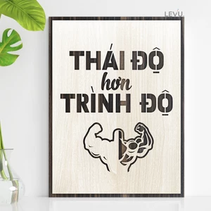 Tranh treo tường Gỗ trang trí phòng tạo động lực LEVU005