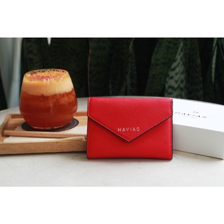 Ví Da HAVIAS Da Saffiano Ý nhập khẩu gập ba mini ví da nam nữ unisex nhỏ gọn HEART2