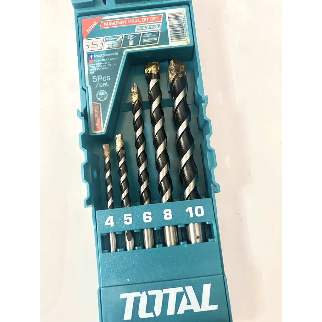 (VTĐL)Bộ mũi khoan bê tông Total 5 chi tiết