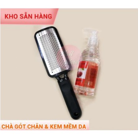 Combo Bàn Chà Gót Chân & Kem Dưỡng Ẩm Da Làm Mềm Da, Thiết Kế Nhỏ Gọn Sử Dụng Tiện Lợi
