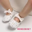 ♬Mg♪-Toddler Girl Cũi Giày Vải Cho Bé Nơ Đế Mềm Prewalker Giày Thể Thao