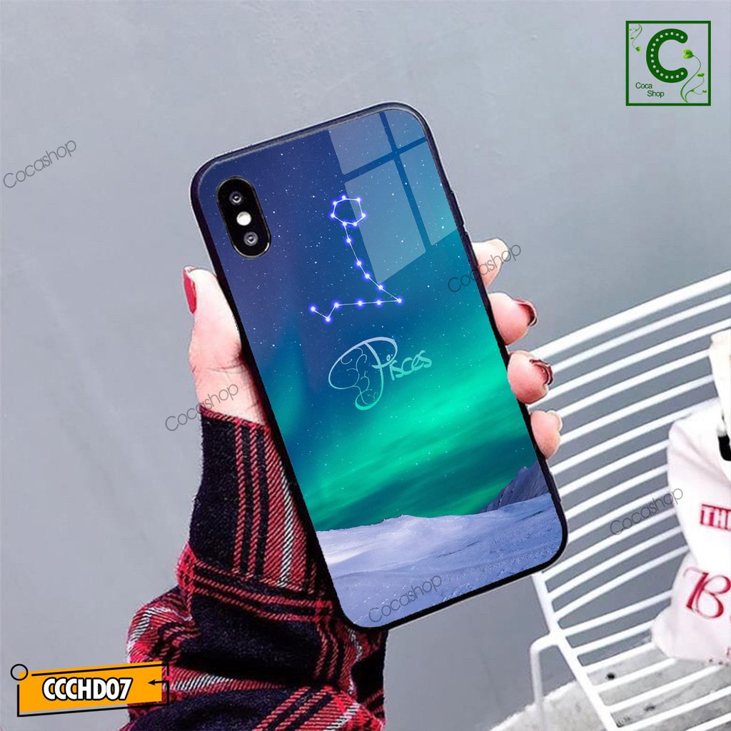 Ốp lưng iphone mặt kính cung hoàng đạo - Cung Song Ngư - 6/6plus/6s/6splus/7/7plus/8/8plus/x/.....