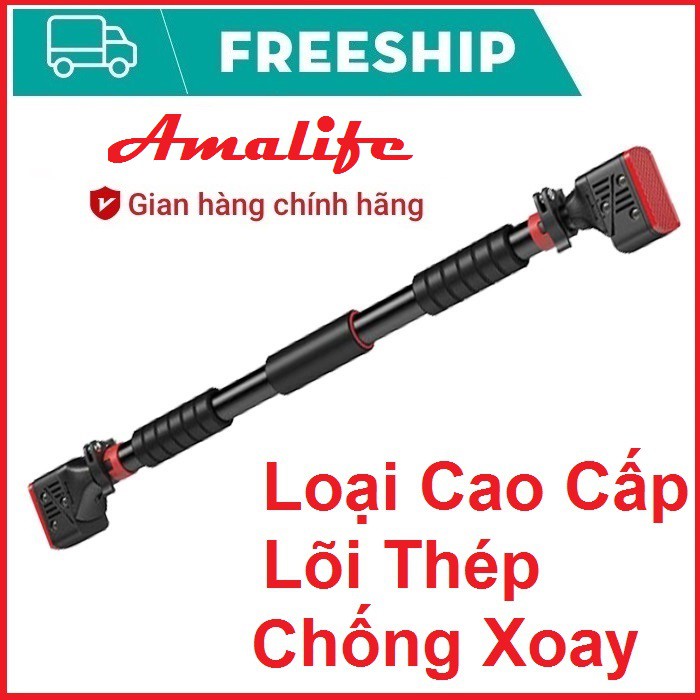 Ảnh Thanh Tập Xà Đơn Treo Tường Gắn Cửa Tùy ChỉnhTừ 62-150cm Có Chốt Chống Xoay, Xà Đơn Tập Gym Tăng Cơ Bắp Hãng Amalife 1