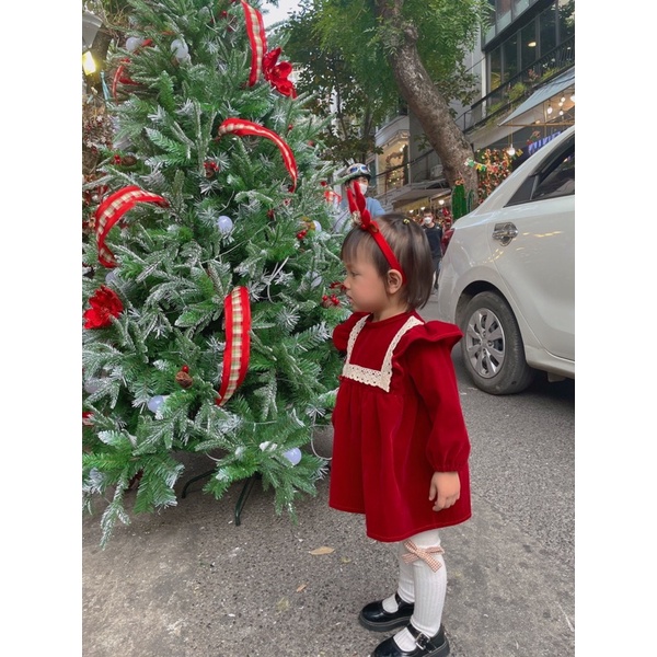 Váy Nhung Ren (Chất Vải Loại 1) Cho Bé