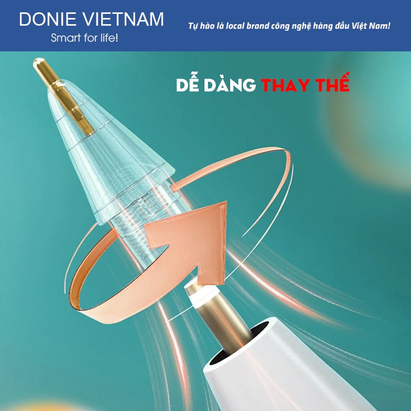 [Ngòi Chính Hãng] Ngòi Bút Kim Loại Thay Thế nhám Cao Cấp Cho Bút Apple Pencil 1/2 & Pro | Donie A01