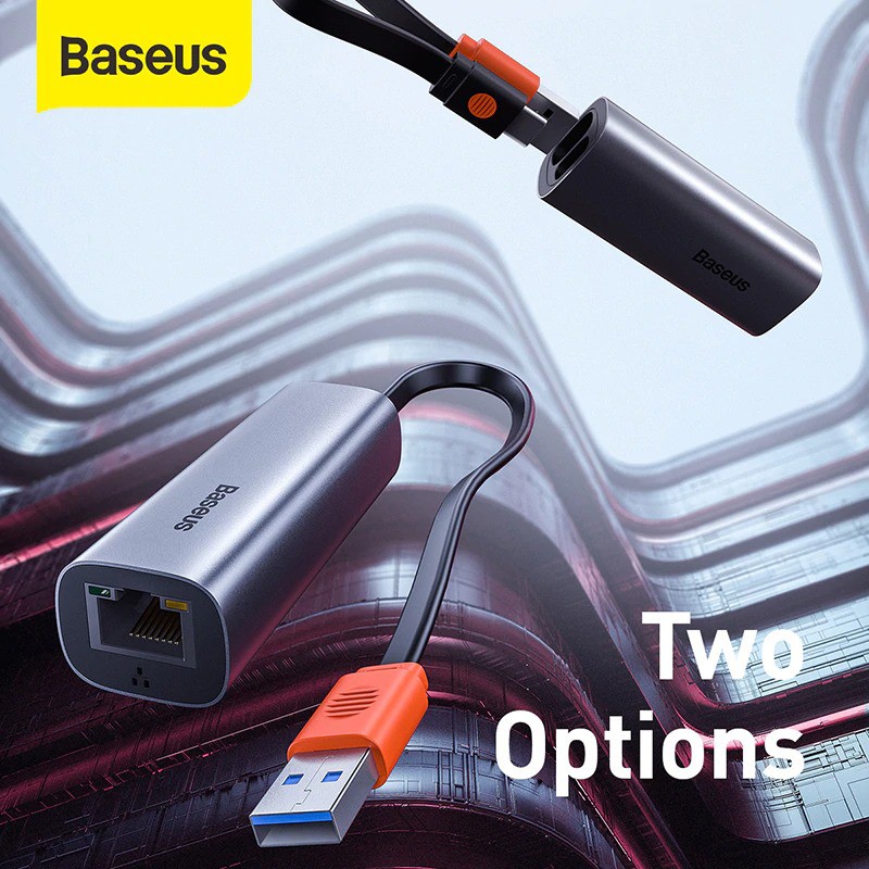 Đầu chuyển cổng USB Type A/Type C sang cổng mạng LAN Baseus Steel ...