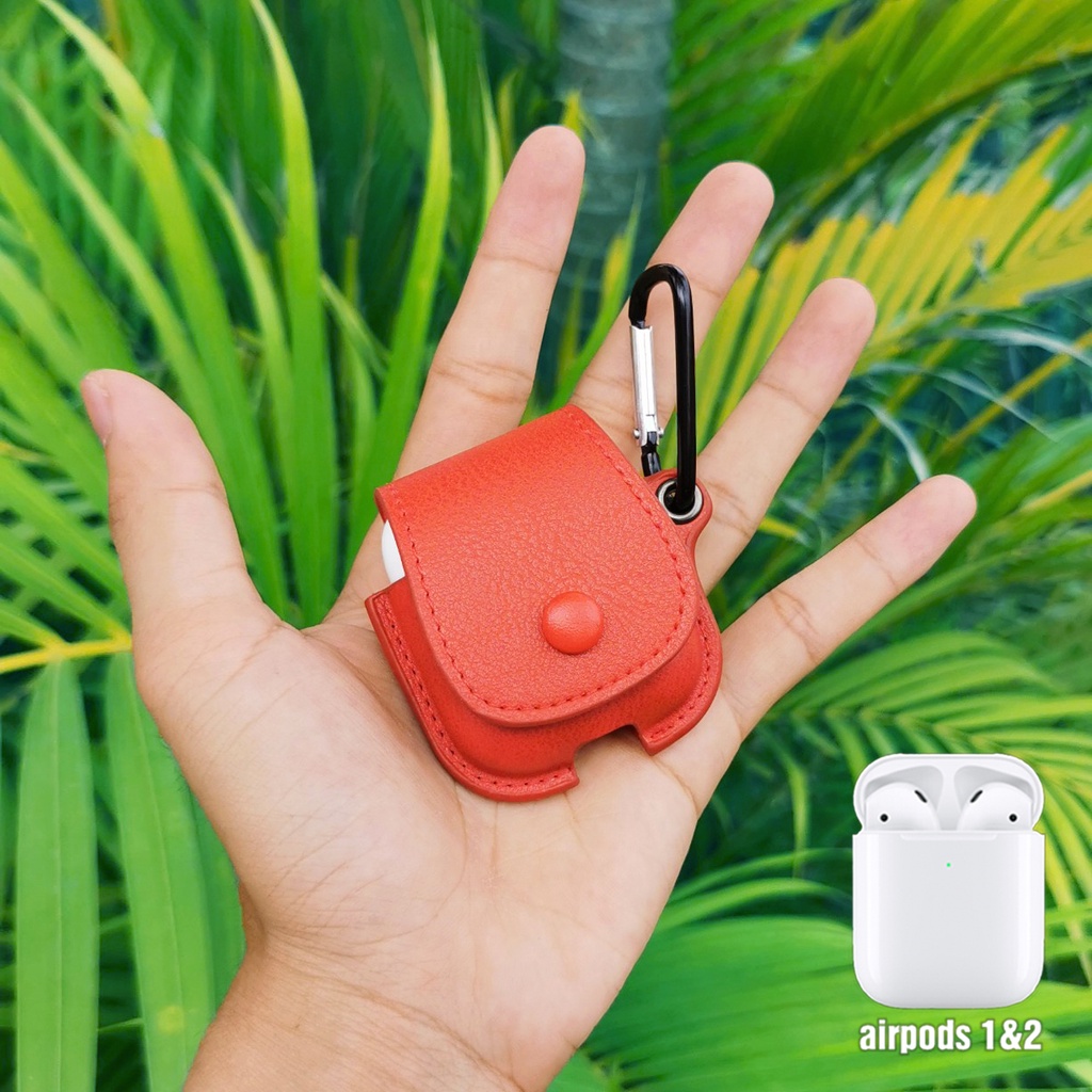 bao da airpod nắp gập (4 màu da tùy chọn)