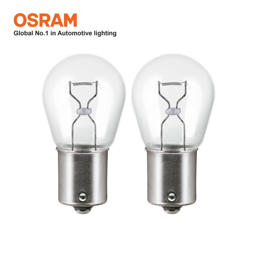 Combo 2 Bóng Đèn Sau 1 Tim Halogen OSRAM Original Dùng Cho Xe Ô Tô Chân S25 P21W 12V 21W 7506-02B (Chân Thẳng) - 460LM