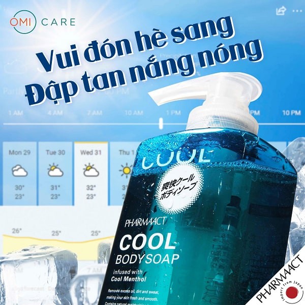 Ảnh Sữa Tắm Nam Cao Cấp Nhật Bản Bạc Hà Mát Lạnh Pharmaact Cool Body Soap (550ml) 3