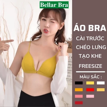 Áo Bra Cotton - Bra Nữ 2 Dây Cài Trước Tiện Lợi - Áo Ngực Nữ Dây Chéo Vai Gợi Cảm Bellar Bra B-715
