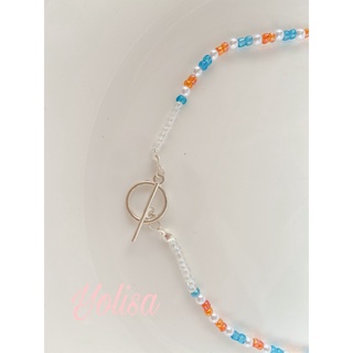 Dây chuyền handmade hạt cườm khóa tròn