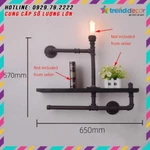 kệ treo tường gỗ kệ ống nước Kiêm đèn tường decor vintage bằng ống sắt độc lạ bền đẹp trang trí sáng tạo — ảnh 3