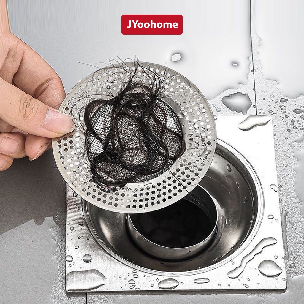 Bịt nắp lọc rác inox nhà tắm JYoohome Giỏ lưới bịt nắp cống chặn rác thoát nước nhanh chống gỉ