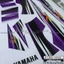 Tem rời dán xe Sirius màu trắng. Decal phối trắng tím, Chữ R vàng cam nổi bật