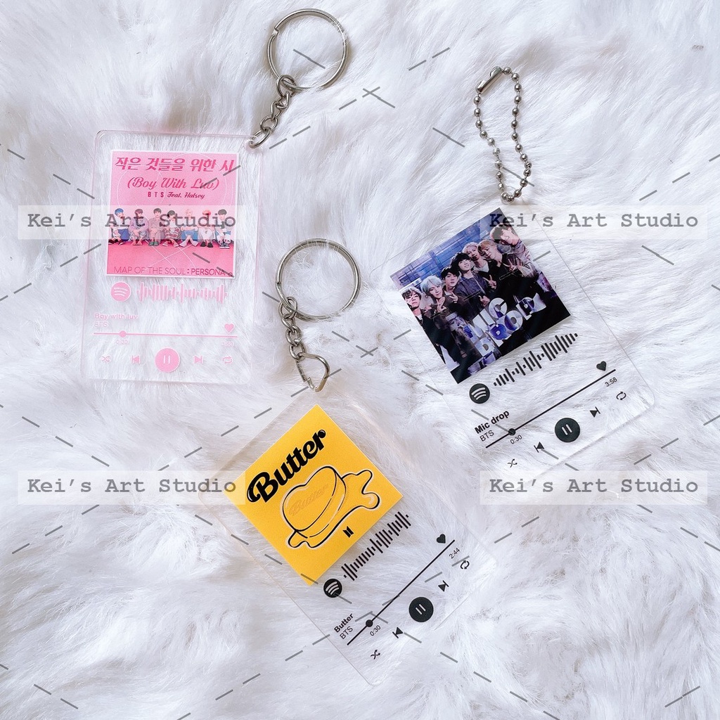 Móc khóa bài hát 5x7.5cm: big bang, red velvet, bts, blackpink, tara..