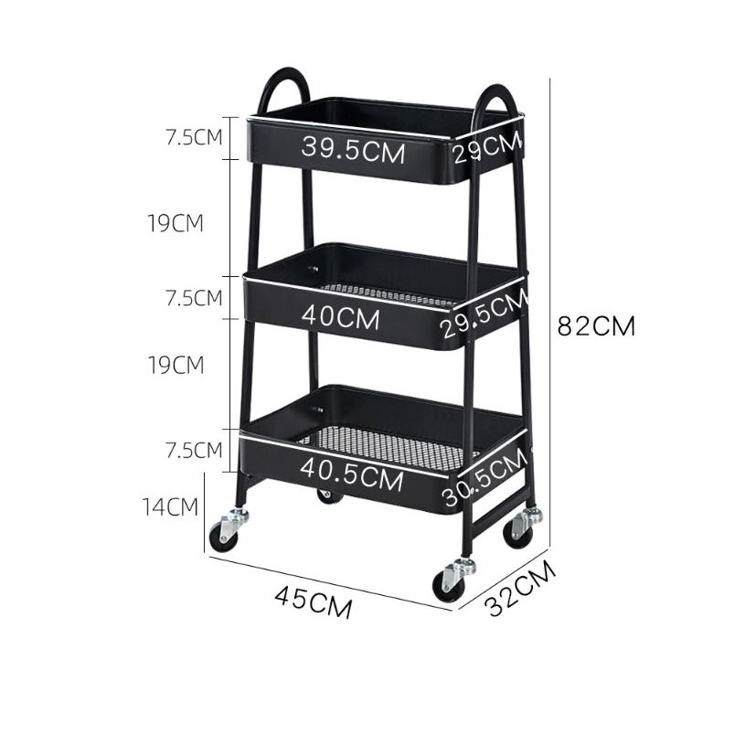 Kệ bỉm sữa Đa Năng 3 tầng, có Bánh Xe Đẩy (3 màu XANH - TRẮNG - ĐEN) - DOCHOITHONGMINH263