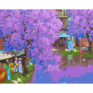 Tranh tô màu số hóa Madoca có khung 40x50cm kết hợp T89 và TVN2