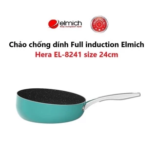 [LIFEMCMBP4 -12% đơn 250K] Chảo chống dính Full induction Elmich Hera size 24cm( Màu: Vàng/ Xanh/ Tím)