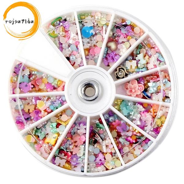 1200 Chiếc Bánh Xe Hỗn Hợp 3D DIY s Lấp Lánh Sáng Kim Cương Giả Nghệ Thuật Mẹo Trang Trí