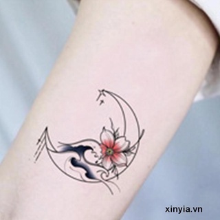 🌺xinyia🌺Hình Xăm Dán Họa Tiết Hoa Bướm/Hoa Hồng Chống Thấm Nước Cho Cơ Thể