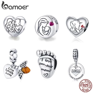 Hạt xỏ BAMOER BSC493 bạc 925 thời trang dành cho làm mặt trang sức DIY