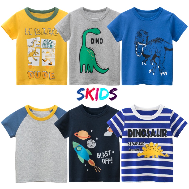 Áo phông cho bé trai cộc tay mùa hè hàn quốc thời trang trẻ em 2 đến 7 tuổi SKIDS