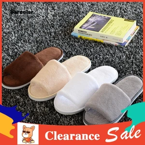 Dép Lông Cừu San Hô Hở Ngón Màu Sắc Trơn Giữ Ấm Thoải Mái Mang Trong Nhà / Khách Sạn