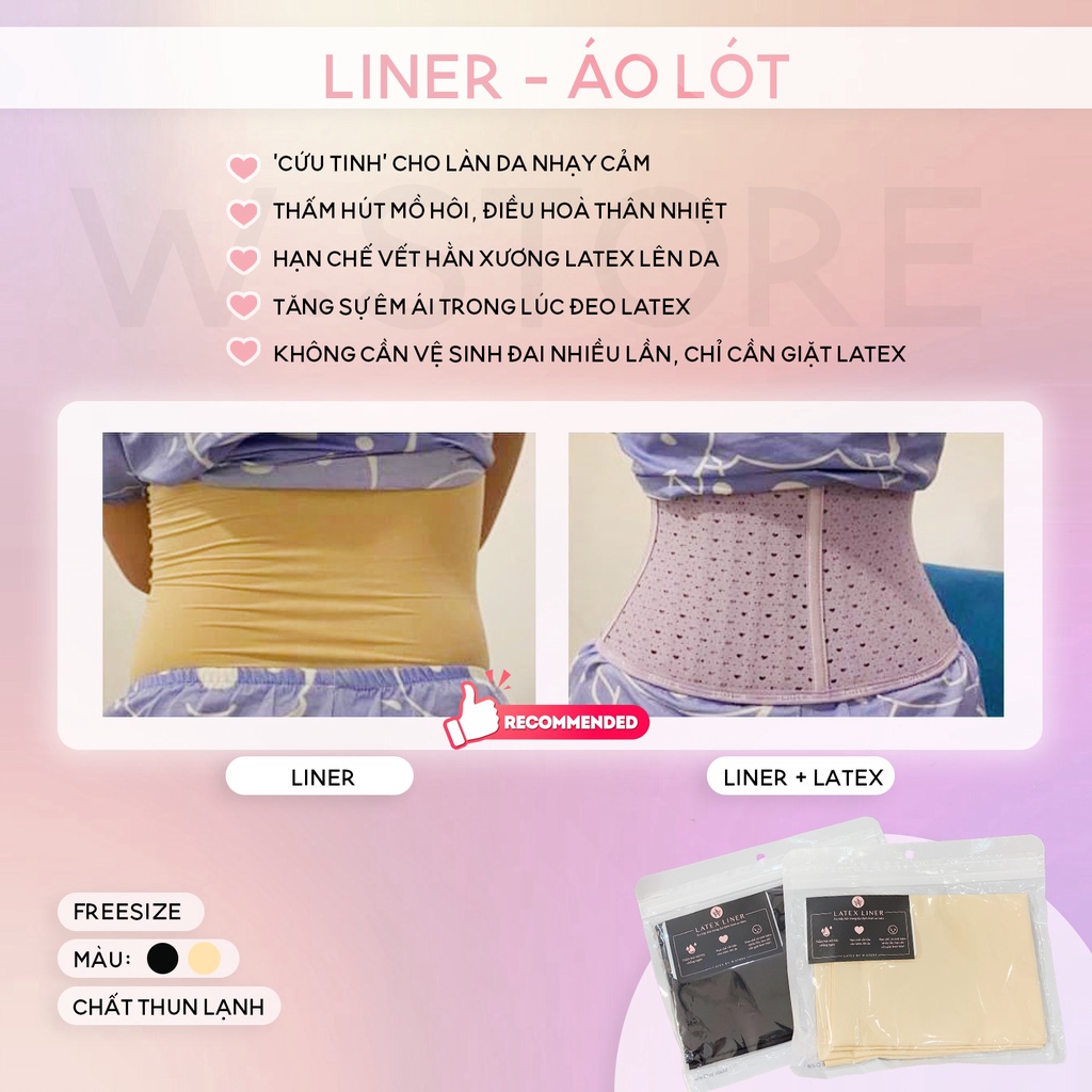 Ảnh Liner Latex - Áo Lót Mặc Bên Trong Nịt Bụng Latex WSTORE Chống Hằn Ngứa & Đỏ Da, Bí Da - Latex By W.Store Chính Hãng 1