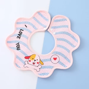 Yếm Ăn Cotton Hình Bông Hoa Xoay 360 Độ Dễ Thương Cho Bé