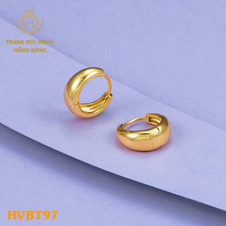 Bông Tai Nữ, Khuyên Tròn Cổ Điển Xi Mạ Vàng 24K - Thiết Kế Thanh Lịch - Trang Sức Hava - HVBT97