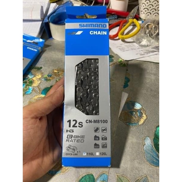 Sên 12 SHIMANO M8100  116L Kèm Khoá Sên Hàng Hộp Chính Hãng