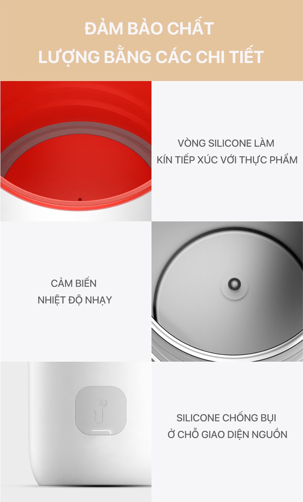 Mô tả Bình đun siêu tốc kèm giữ nhiệt Deerma DR035S cầm tay với 3 lớp cách nhiệt thông minh - Bảo hành 12 tháng - 6