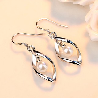 Bông tai ngọc nhân tạo lượn sóng BHBT131
