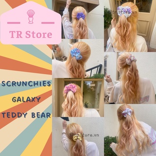 Scrunchies hoạt hình Galaxy Teddy Bear gấu xinh