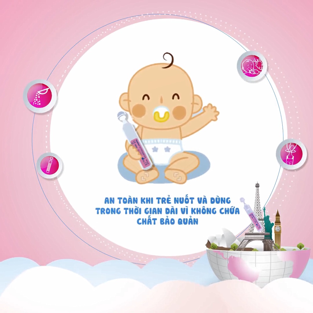 (Date T1.2027) Nước muối sinh lý Pháp Fysoline vệ sinh mắt, mũi, miệng cho bé hộp 5 ống x 5ml
